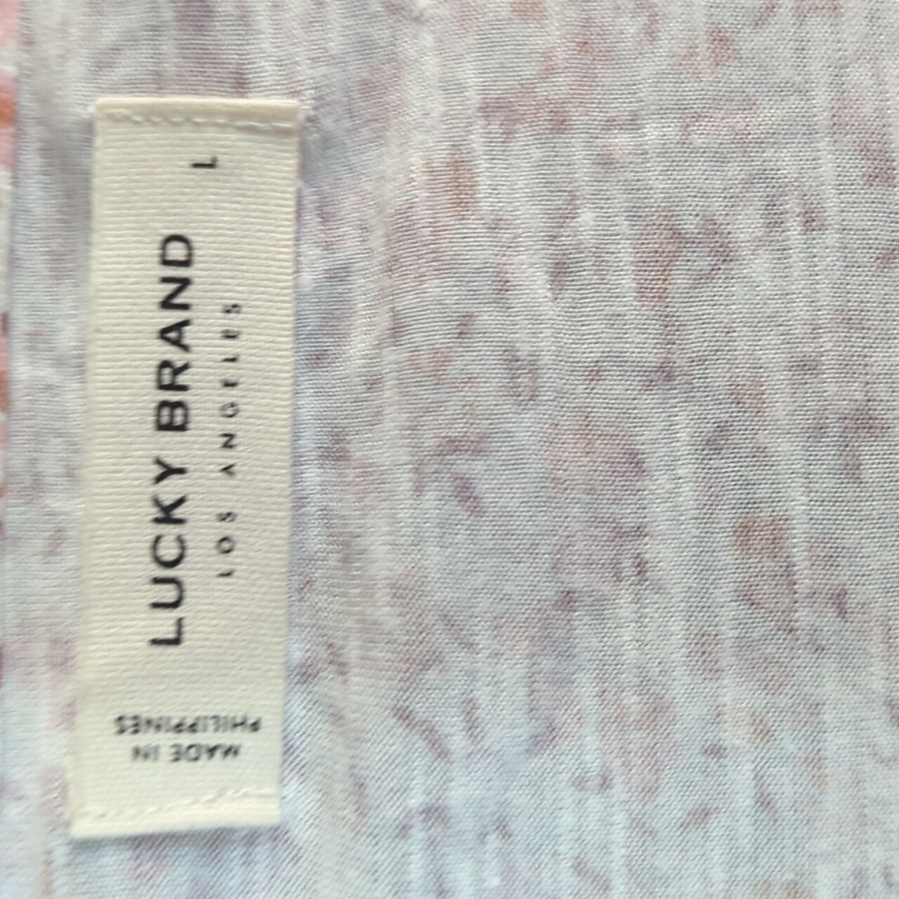 Lucky Brand Pink Floral Long Sleeve Scoop Neck Top NWT - Picture 2 of 9